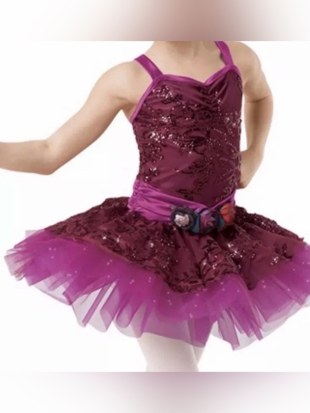 Weissman ballet Sparkle Tutu Tulle Dance Costume‎ - Magenta size IC Stretch,